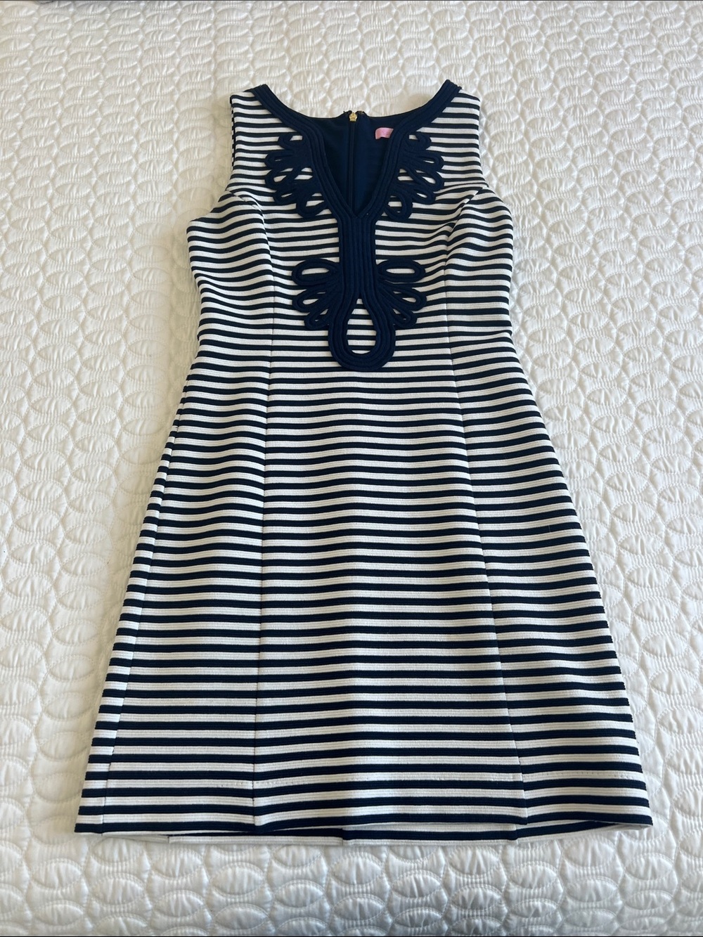 Lilly Pulitzer Navy and White Striped Sleeveless Mini Dress